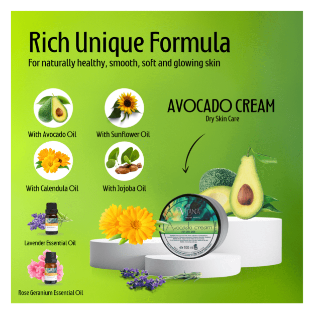 Kūno kremas: AVOCADO CREAM FOR DRY SKIN