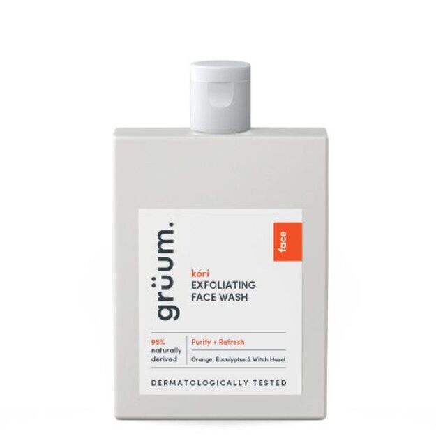 GRUUM, KORI EXFOLIATING FACE WASH, šveičiamasis veido prausiklis, 120 ml